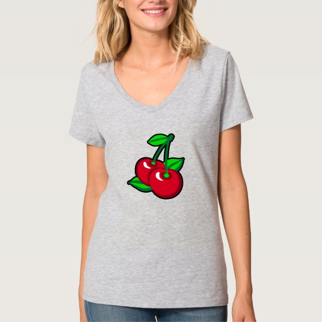 Camiseta Funny Red Black Cherries Fruta (Frente)