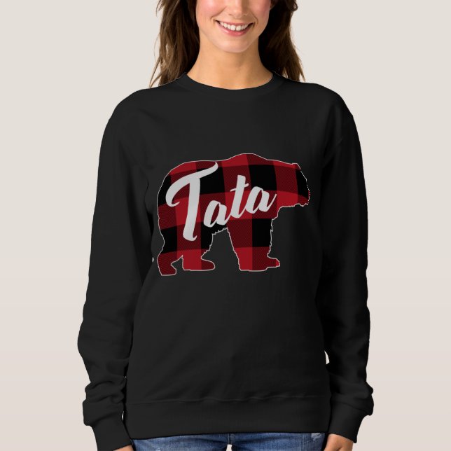 Camiseta Funny Red Plaid Buffalo Bear Apparel, Fun Tata Paj (Frente)