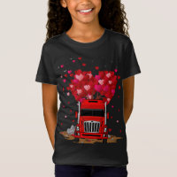 Funny Red Truck Lover Heart Shape Red Truck Valent