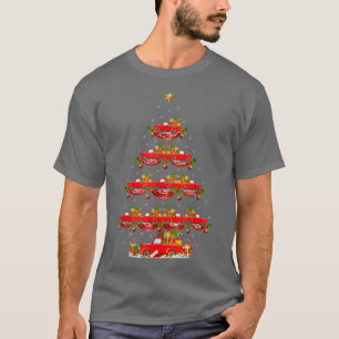 Camiseta Funny Red Truck Xmas Correspondendo Papais noeis R