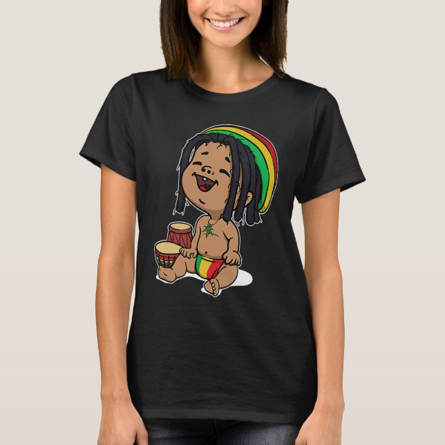 Camiseta Funny Reggae Jamaica Music Ragga Reggaeton Relax F (Frente)
