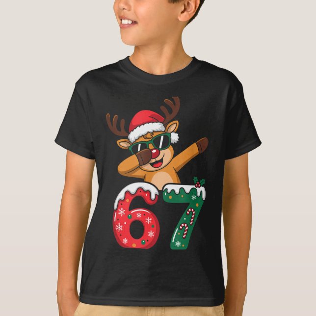 Camiseta Funny Reindeer Dab Six Seven 67 Christmas Dabbing  (Frente)