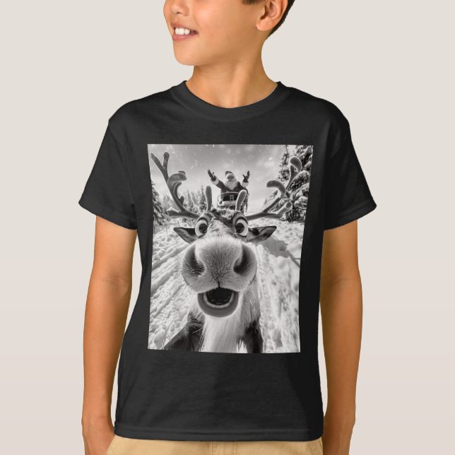 Camiseta Funny Reindeer Selfie Christmas  (Frente)