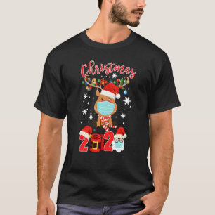 Camiseta Funny Reindeer Vestindo Femask Tree Light Christm