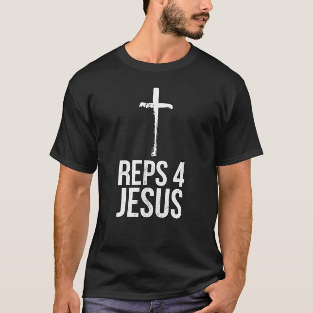 Camiseta Funny Reps 4 Jesus Gym Weising (Frente)