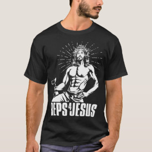 Camiseta Funny Reps 4 Jesus Levantando Peso Gim Motivação G