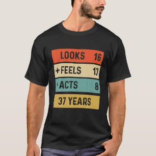 Camiseta Funny Retro 37º Aniversário, 37 Anos Nascer Em 1