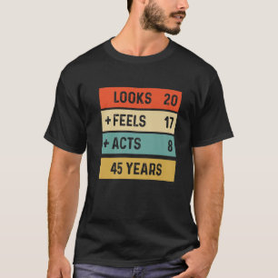 Camiseta Funny Retro 45º Aniversário De 45 Anos Nascer Em 1