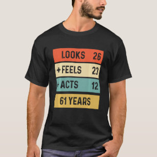 Camiseta Funny Retro 61ruas Aniversário De 61 Anos Nascer E