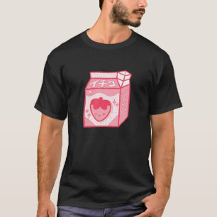 Camiseta Funny Retro 90S Japonês Kawaii Strawberry Milk Sh