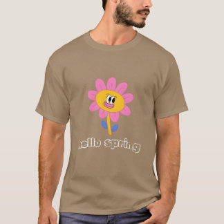 Camiseta Funny retro hello spring day groovy flowers cute f