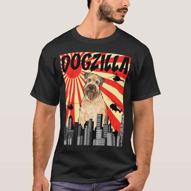 Camiseta Funny Retro Japanese Dogzilla Soft Coated Wheaten  (Frente)