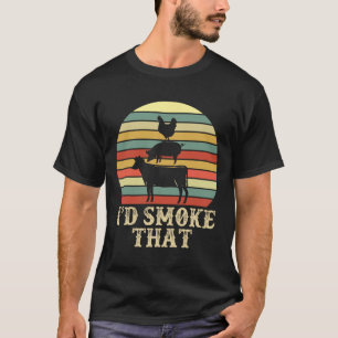 Camiseta Funny Retro Party Smoker Chef Pai Gift I d Smo