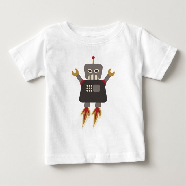 Camiseta Funny Retro Rocket Robot (Frente)