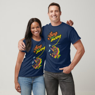 Camiseta Funny Retro Scuba Merging Typografia Sing and Swin
