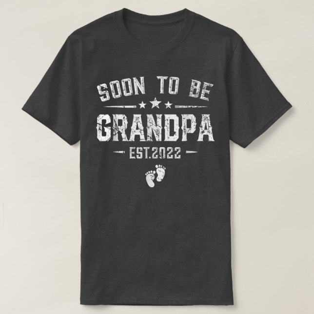 Camiseta Funny Retro Soon To Be Grandpa Est 2022 New Grandp (Frente do Design)