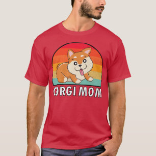Camiseta Funny Retro Sunset Corgi Mãe Cachorro Puppy Lover 