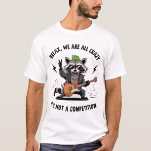 Camiseta Funny Rocking Racoon