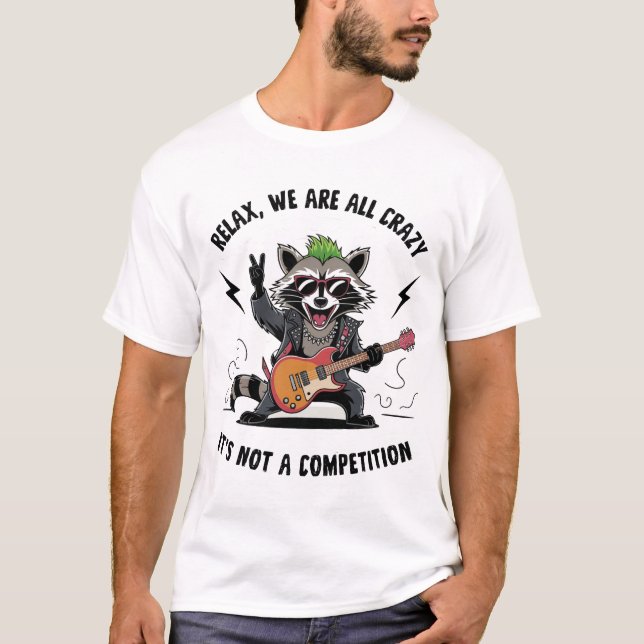 Camiseta Funny Rocking Racoon (Frente)