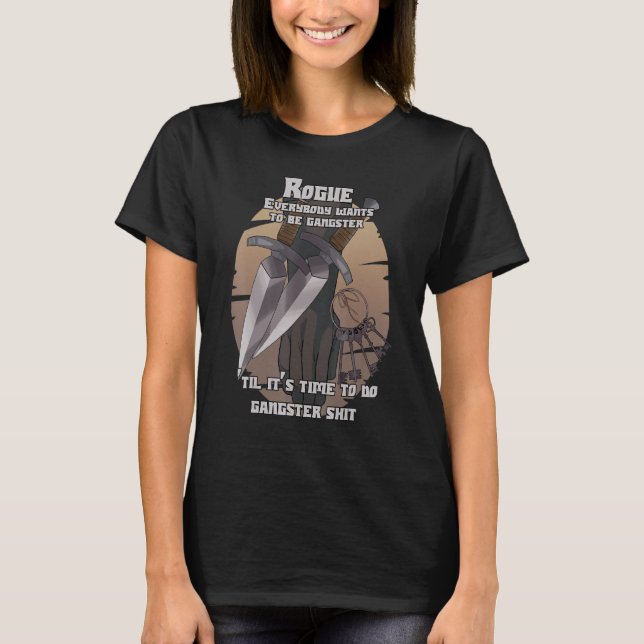 Camiseta Funny Rogue Gangster Dagger Tabletop Rpg Gamer (Frente)