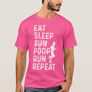 Camiseta Funny Runner Coma Sleep Executar Execução Repetir