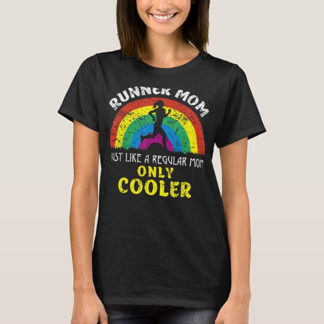 Camiseta Funny Runner Mãe Maraton Correndo Para Mulher Lega (Frente)