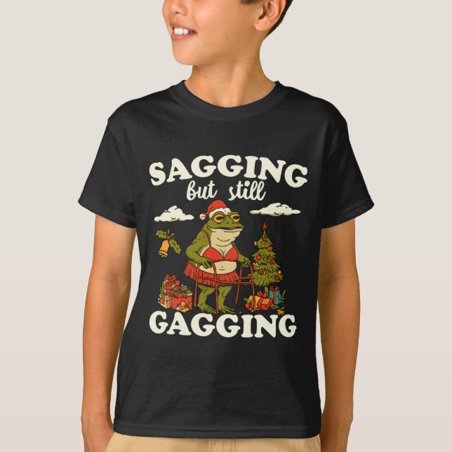 Camiseta Funny Sagging But Still Gagging Santa Frog Meme Ch (Frente)
