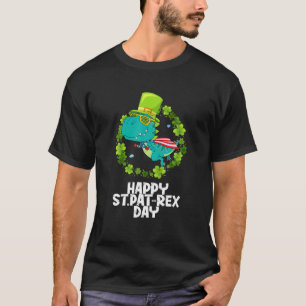 Camiseta Funny Saint Patrick Day Voando T Rex Dinossaur Sun