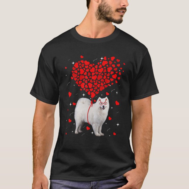 Camiseta Funny Samoyed Dog Valentine Pet Puppy Dog Lover (Frente)