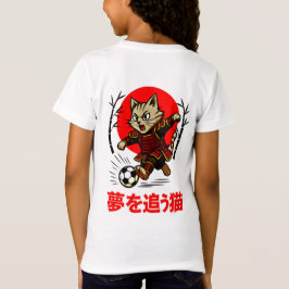 Camiseta Funny Samurai Cat Soccer - Gift for Anime & Sports