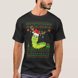 Camiseta Funny Santa Hat Correspondendo Ugly Caterillar Chr