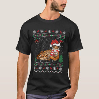 Camiseta Funny Santa Hat Tiger Lover Xmas Gift Ugly Tiger C