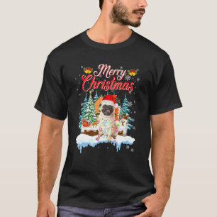 Camiseta Funny Santa Pug Dog Merry Christmas Men Women Kids