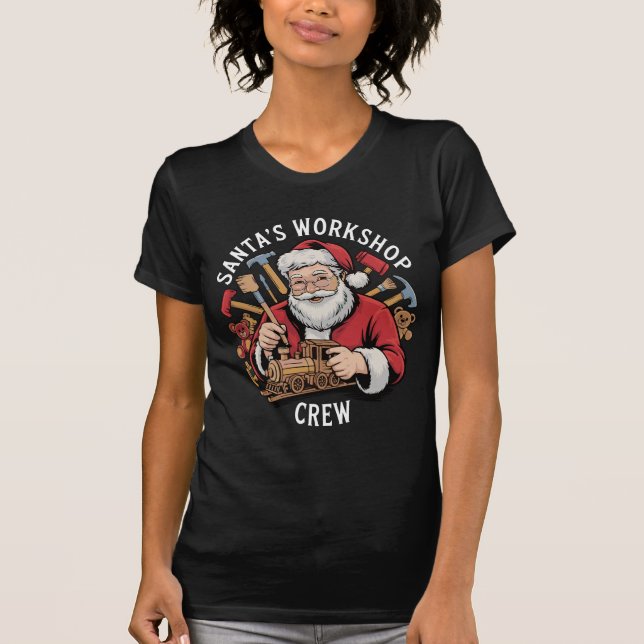 Camiseta Funny Santa’s Workshop Crew Christmas Helper (Frente)