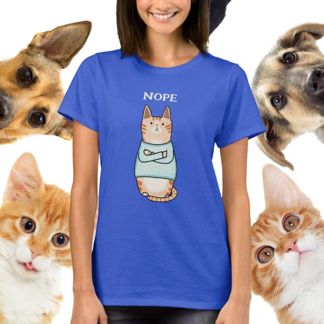 Camiseta Funny Sarcastic Orange Cat Nope (Criador carregado)