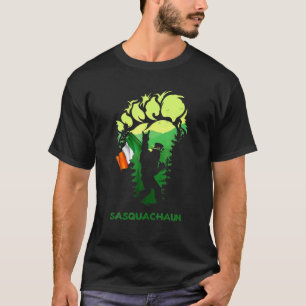 Camiseta Funny Sasquachaun Bigfoot Leprechaun Irlanda Rua P