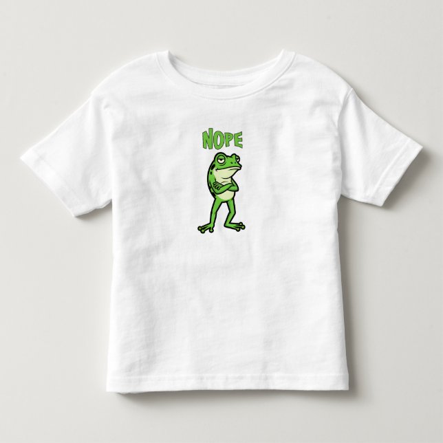 Camiseta Funny Sassy Frog Nope, Grumpy Toads Cartoon Illus (Frente)
