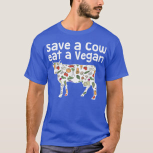 Camiseta Funny 'Save a Cow Eat a Vegan' Vegetarian