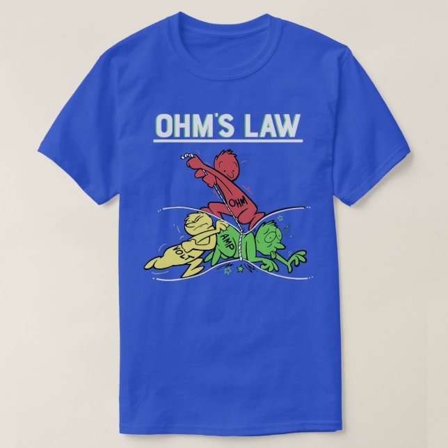 Camiseta Funny Say Engineering Ohms Law Amp Volt Electri (Frente do Design)