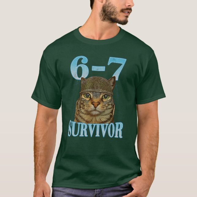 Camiseta Funny Saying 67 Catsummy Ache Survivor Cat Meme si (Frente)