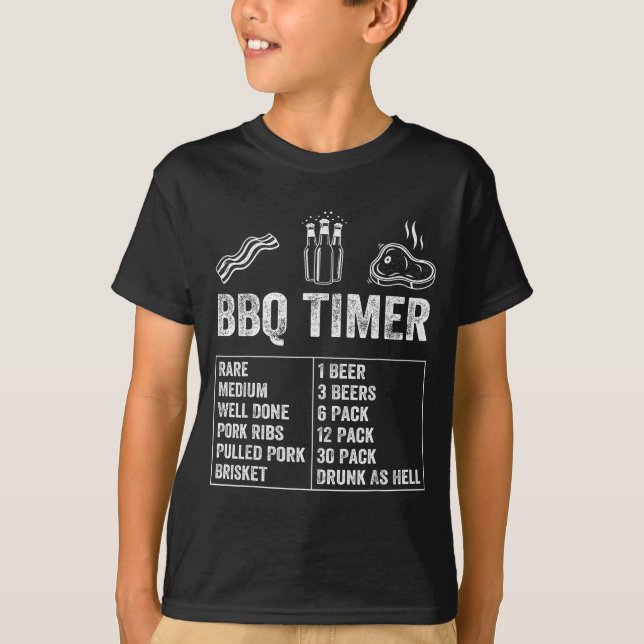 Camiseta Funny Saying Bbq Timer Beer Grill Dad Barbecue Dri (Frente)