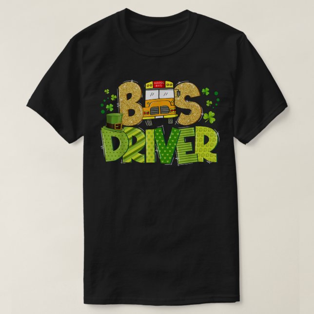 Camiseta Funny School Bus Driver Happy St Patrick's Day Mat (Frente do Design)