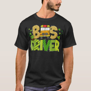 Camiseta Funny School Bus Driver Happy St Patrick's Day Mat