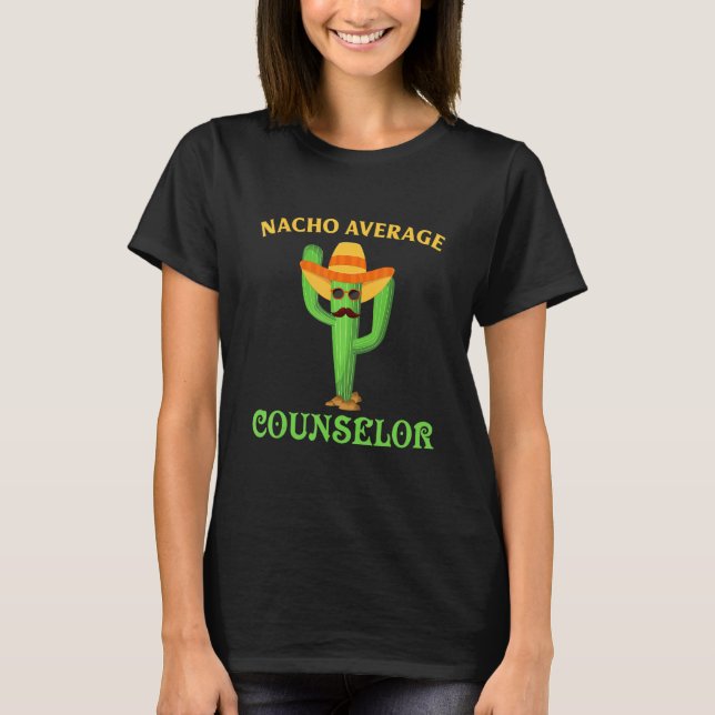 Camiseta Funny School Counselor Nacho Retro Teacher Cactus  (Frente)