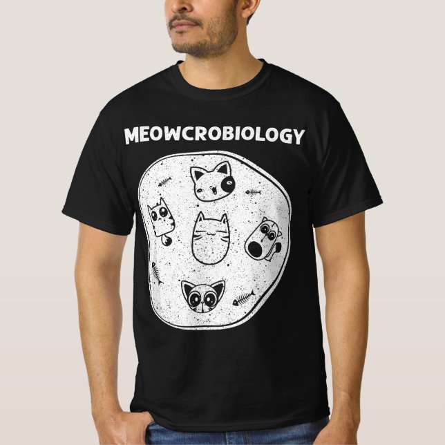 Camiseta Funny Science Cat For Men Women Meow Microbiologis (Frente)