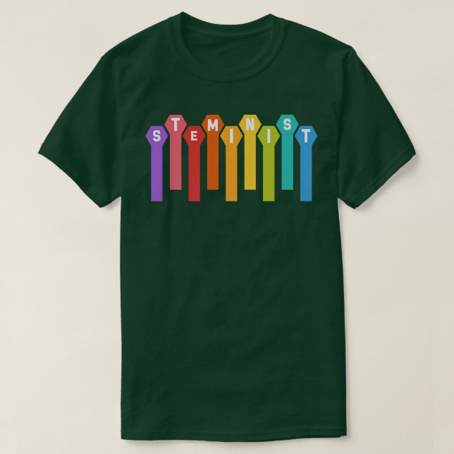 Camiseta Funny Science Steminist Stem Technology Teacher Pr (Frente do Design)