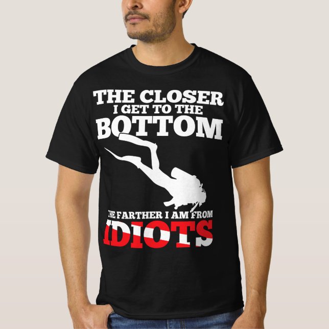 Camiseta Funny Scuba Diving Flag Dive Quote Scuba Diver Gif (Frente)