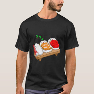 Camiseta Funny Sdormindo Sushi Roll Lover Partido Pajama Le