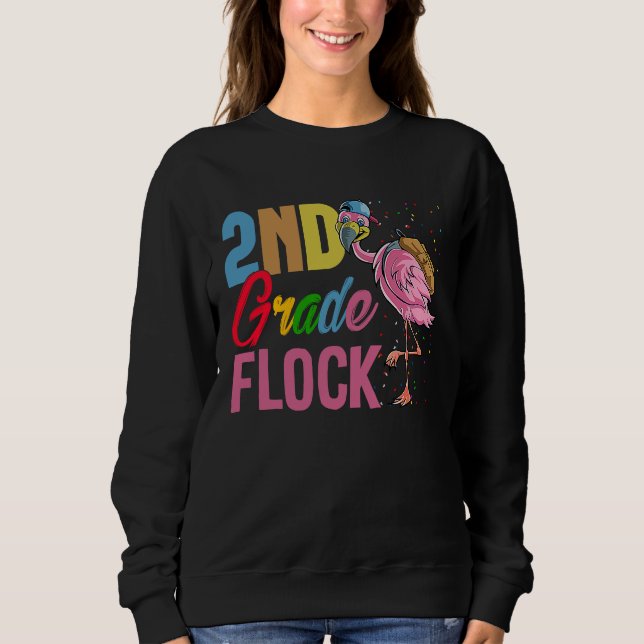 Camiseta Funny Second Grade Flock Pink Flamingo First Day O (Frente)