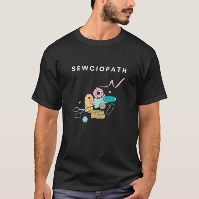 Camiseta Funny Sewing Yarn Sewist Tools Sewciopath (Frente)